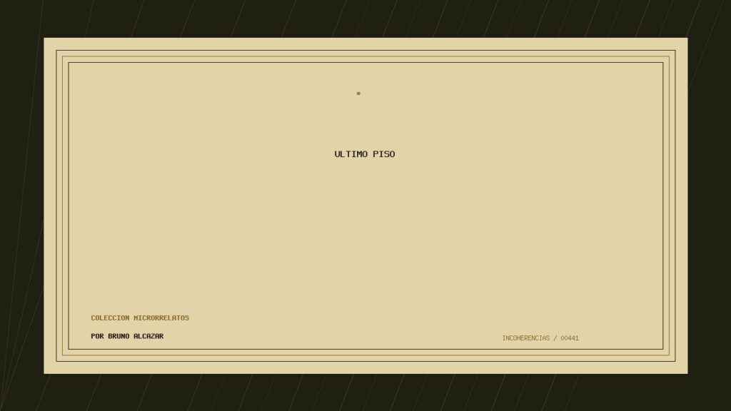 Portada de Último piso, obra de Bruno Alcazar