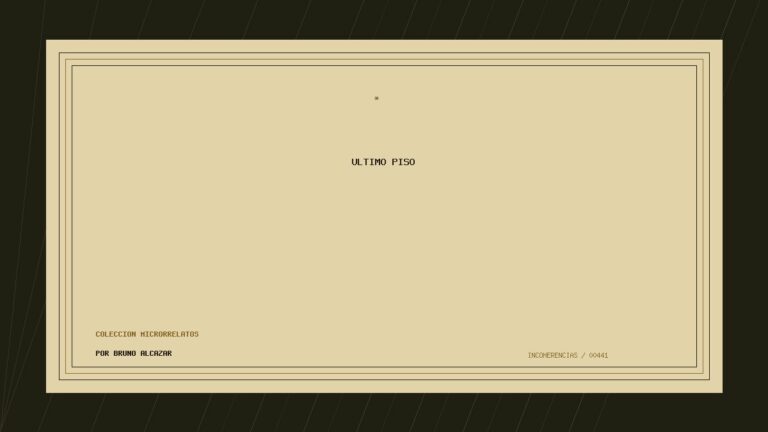 Portada de Último piso, obra de Bruno Alcazar