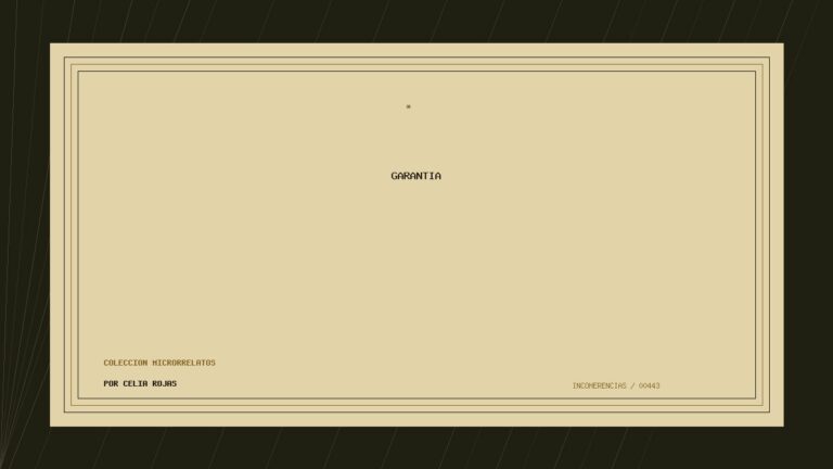 Portada de Garantía, obra de Celia Rojas