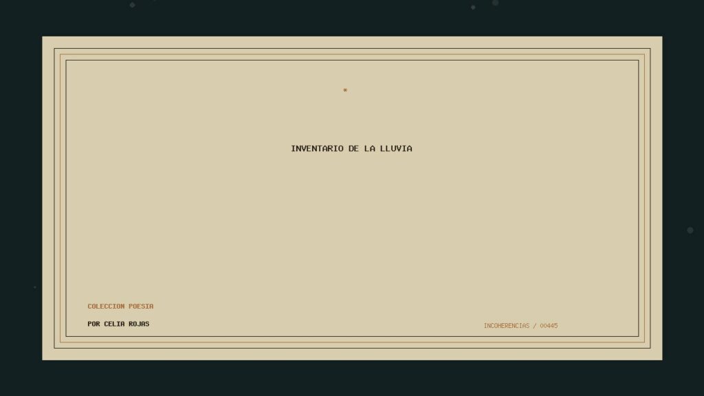 Portada de Inventario de la lluvia, obra de Celia Rojas
