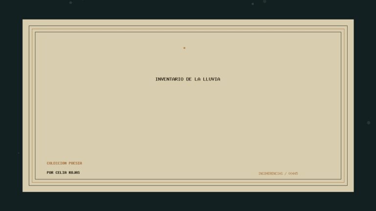 Portada de Inventario de la lluvia, obra de Celia Rojas