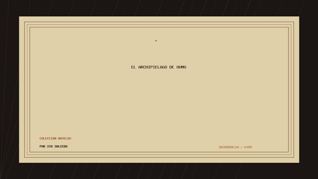 Portada de El archipiélago de humo, obra de Ivo Salcedo