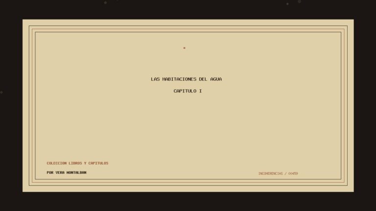 Portada de Las habitaciones del agua — Capítulo I, obra de Vera Montalban