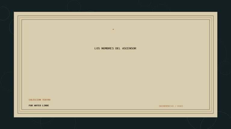 Portada de Los nombres del ascensor, obra de Mateo Linde