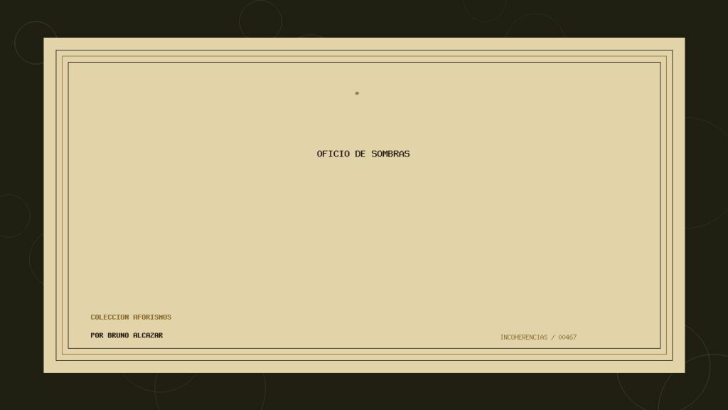Portada de Oficio de sombras, obra de Bruno Alcazar