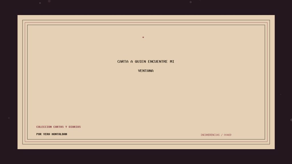 Portada de Carta a quien encuentre mi ventana, obra de Vera Montalban