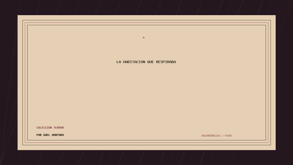 Portada de La habitación que respiraba, obra de Gael Montoro