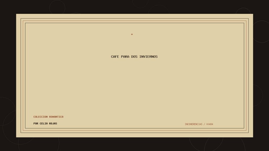 Portada de Café para dos inviernos, obra de Celia Rojas