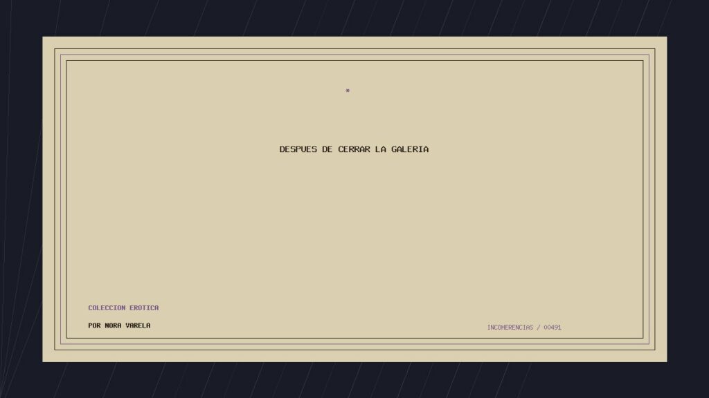 Portada de Después de cerrar la galería, obra de Nora Varela