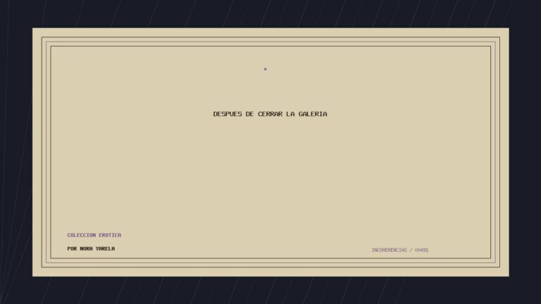 Portada de Después de cerrar la galería, obra de Nora Varela