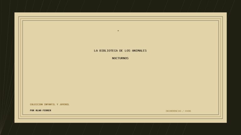 Portada de La biblioteca de los animales nocturnos, obra de Alma Ferrer