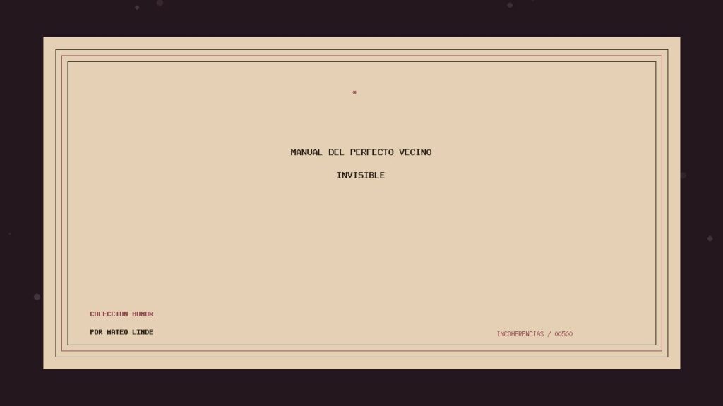 Portada de Manual del perfecto vecino invisible, obra de Mateo Linde