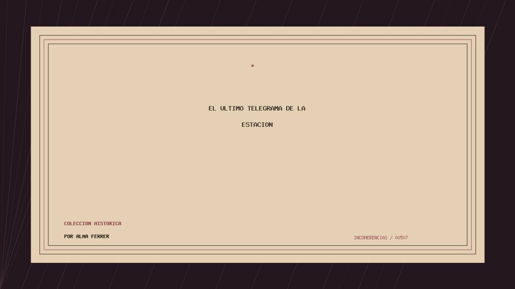 Portada de El último telegrama de la estación, obra de Alma Ferrer
