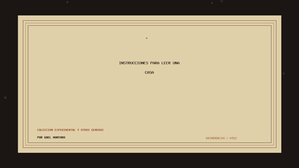 Portada de Instrucciones para leer una casa, obra de Gael Montoro