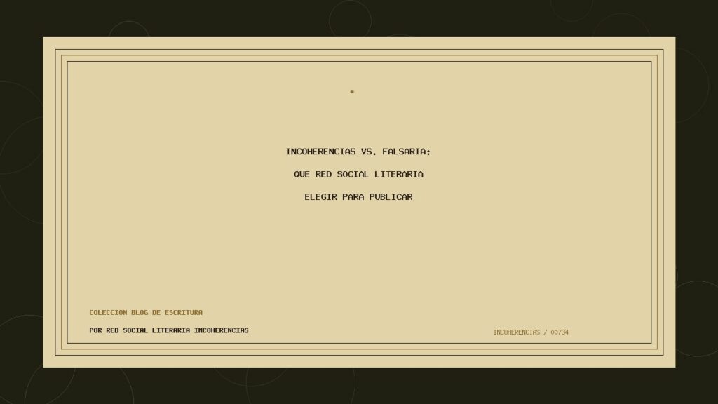 Portada de Incoherencias vs. Falsaria: qué red social literaria elegir para publicar tus escritos, obra de Red Social Literaria Incoherencias