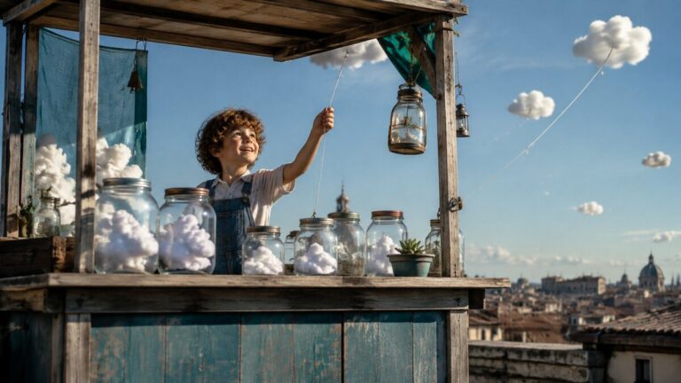 Escena fotorrealista para «El niño que alquilaba nubes», escrito publicado en Incoherencias