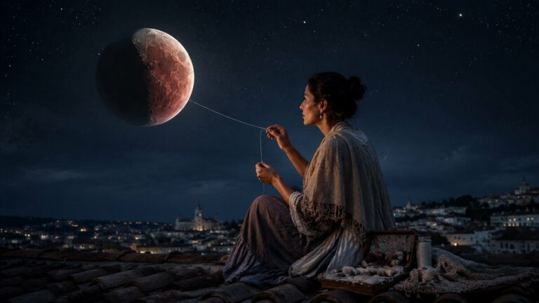 Escena fotorrealista para «La costurera de eclipses», escrito publicado en Incoherencias